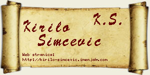 Kirilo Simčević vizit kartica